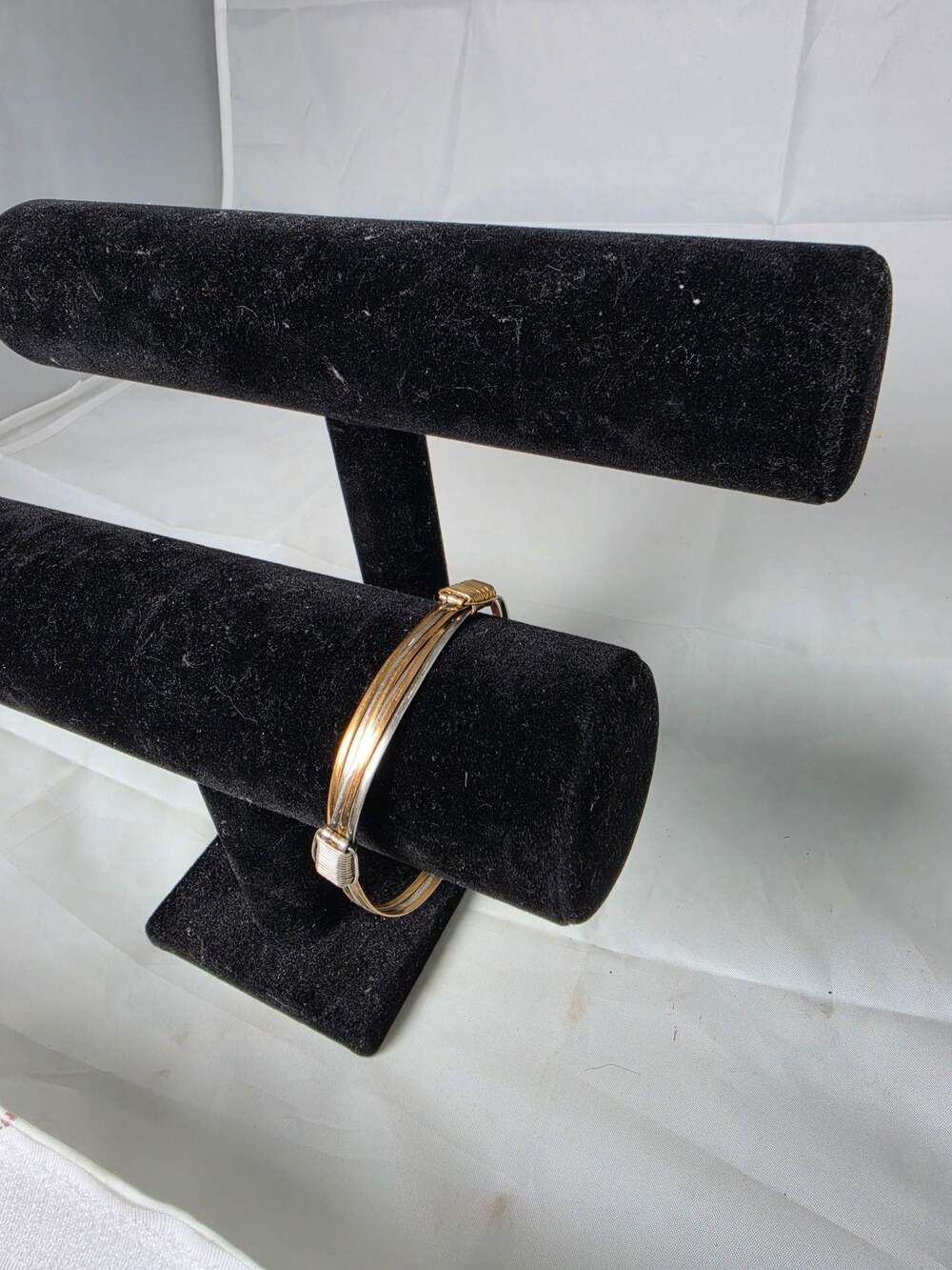 Handmade Two-Tone Bangle Bracelet in 18k Gold and Sterling Silver Made in Kenya